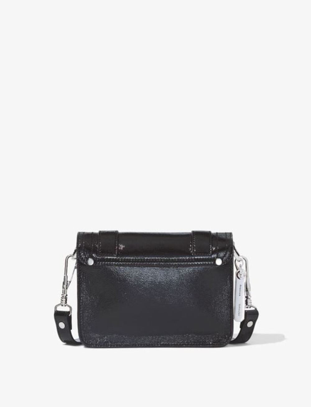 Proenza Schouler Crinkled Patent Leather Mini Crossbody Black